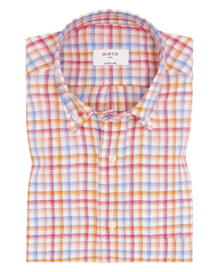 Camisa casual manga corta cuadros naranja by MIRTO | 07886_0050_1
