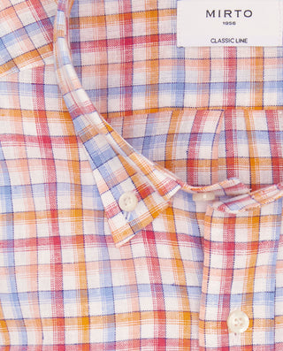 Camisa casual manga corta cuadros naranja by MIRTO | 07886_0050_2