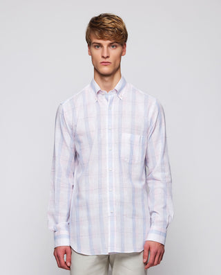 Camisa casual cuadros tonos pastel en mezcla by MI | 07887_0050_2