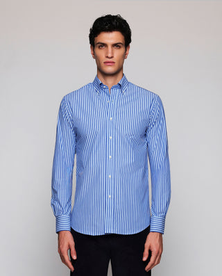Camisa casual rayas tonos azules de algodón by MIR | 07888_0050_2
