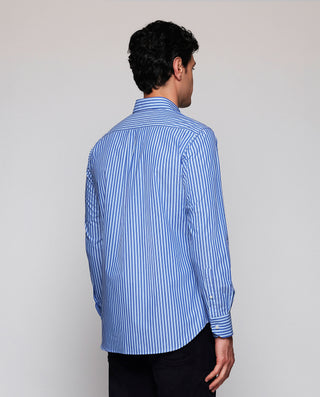 Camisa casual rayas tonos azules de algodón by MIR | 07888_0050_3