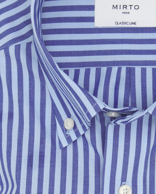 Camisa casual rayas tonos azules de algodón by MIR | 07888_0050_5