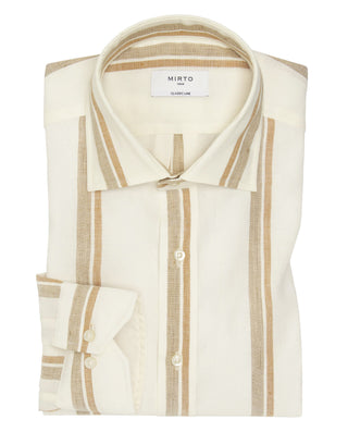 Camisa casual rayas en tonos tierra mezcla de by M | 07900_0050_1
