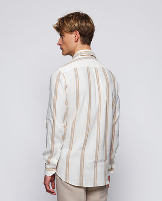 Camisa casual rayas en tonos tierra mezcla de by M | 07900_0050_3