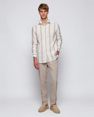 Camisa casual rayas en tonos tierra mezcla de by M | 07900_0050_4