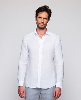 Camisa casual blanca de lino by MIRTO | 07902_0050_2