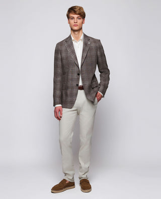 Camisa casual crudo de lino con doble bolsill by M | 07904_0050_4