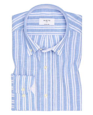 Camisa casual de rayas azul y blanco by MIRTO | 07905_0052_1