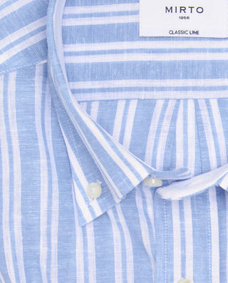 Camisa casual de rayas azul y blanco by MIRTO | 07905_0052_5