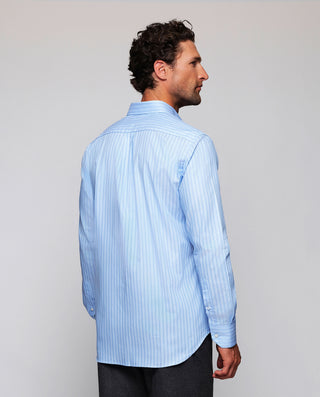 Camisa casual rayas azules estructura espiga by MI | 07908_0050_3