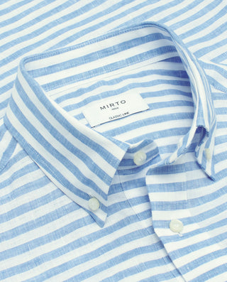 Camisa polera raya horizontal azul y blanca by MIR | 07911_0051_5