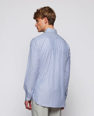 Camisa casual rayas azules y blancas de algod by M | 07913_0056_3