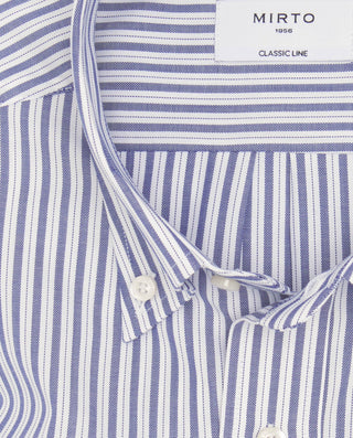 Camisa casual rayas azules y blancas de algod by M | 07913_0056_5