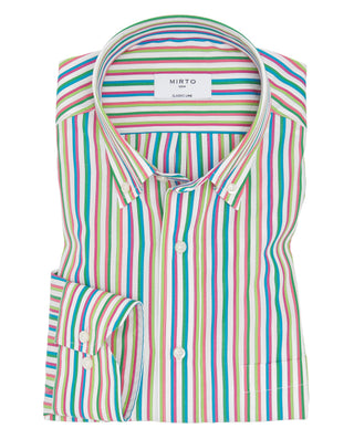 Camisa casual rayas multicolores de popelín by MIR | 07915_0052_1