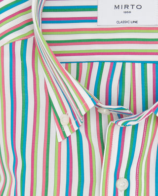 Camisa casual rayas multicolores de popelín by MIR | 07915_0052_5