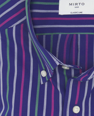 Camisa casual manga corta azul marino rayas by MIR | 07921_0050_5