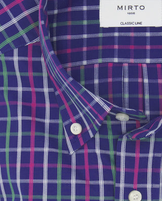Camisa casual manga corta azul marino cuadros by M | 07923_0050_2