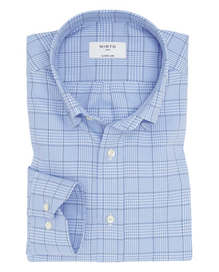 Camisa casual cuadro fantasía en tonos azules by M | 07925_0050_1