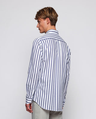 Camisa casual rayas azules y blancas algodón by MI | 07929_0050_3