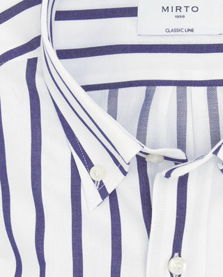 Camisa casual rayas azules y blancas algodón by MI | 07929_0050_5