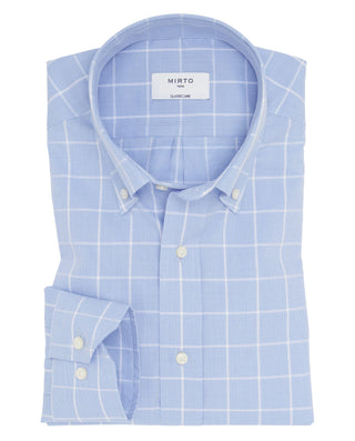 Camisa casual azul cuadro ventana blanco de a by M | 07931_0050_1