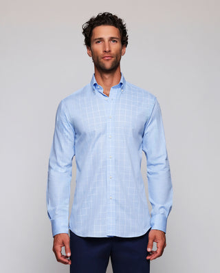 Camisa casual azul cuadro ventana blanco de a by M | 07931_0050_2