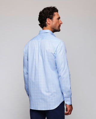 Camisa casual azul cuadro ventana blanco de a by M | 07931_0050_3