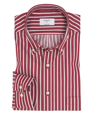 Camisa casual rayas rojas y blancas de algodó by M | 07939_0055_1