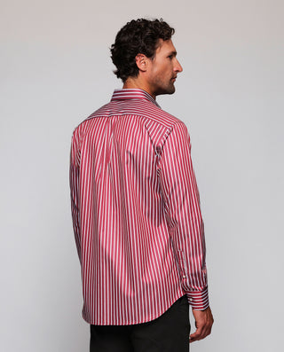Camisa casual rayas rojas y blancas de algodó by M | 07939_0055_3