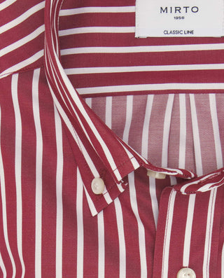 Camisa casual rayas rojas y blancas de algodó by M | 07939_0055_5