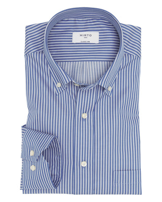 Camisa casual rayas finas azules y blancas de by M | 07939_0056_1