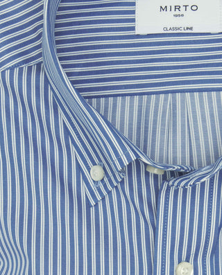 Camisa casual rayas finas azules y blancas de by M | 07939_0056_5
