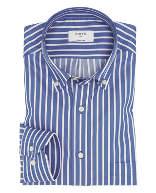 Camisa casual rayas azules y blancas de algod by M | 07939_0058_1