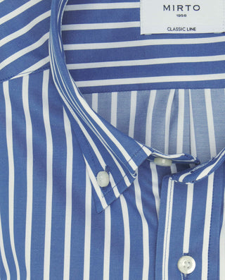 Camisa casual rayas azules y blancas de algod by M | 07939_0058_5