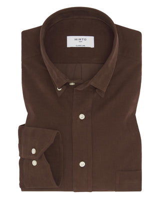 Camisa casual marrón micropana by MIRTO | 07980_0051_1