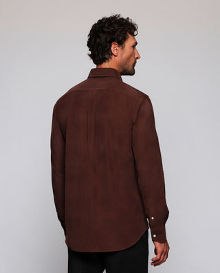 Camisa casual marrón micropana by MIRTO | 07980_0051_3