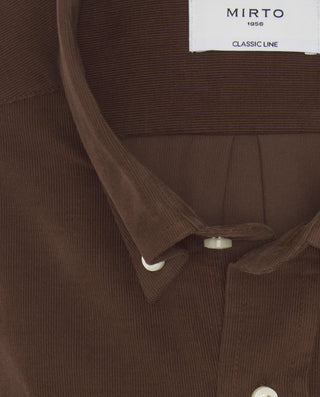 Camisa casual marrón micropana by MIRTO | 07980_0051_5