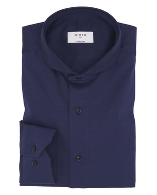Camisa casual azul marino de punto en mezcla by MI | 07981_0053_1