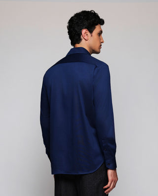 Camisa casual azul marino de punto en mezcla by MI | 07981_0053_3