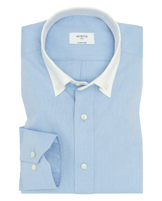 Camisa casual celeste cuello blanco estructur by M | 07990_0051_1