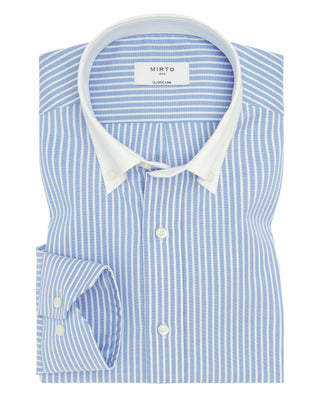 Camisa casual rayas azules cuello blanco estr by M | 07995_0050_1