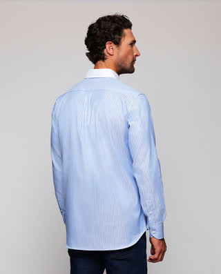 Camisa casual rayas azules cuello blanco estr by M | 07995_0050_3