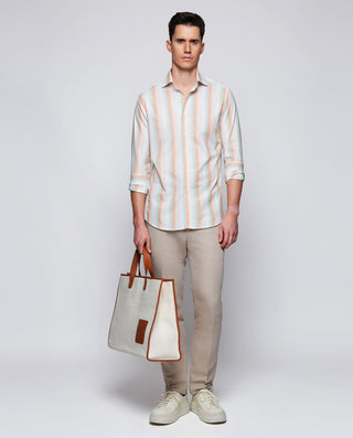 Camisa casual manga larga de rayas by MIRTO | 08001_0050_4