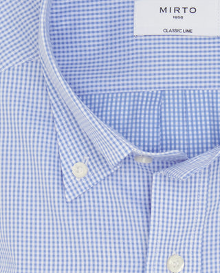 Camisa vestir microcuadro azul y blanco by MIRTO | 08009_0050_2