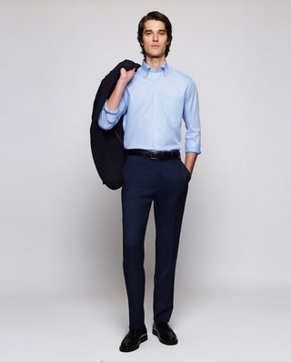 Blue & white micro.plaid dress shirt