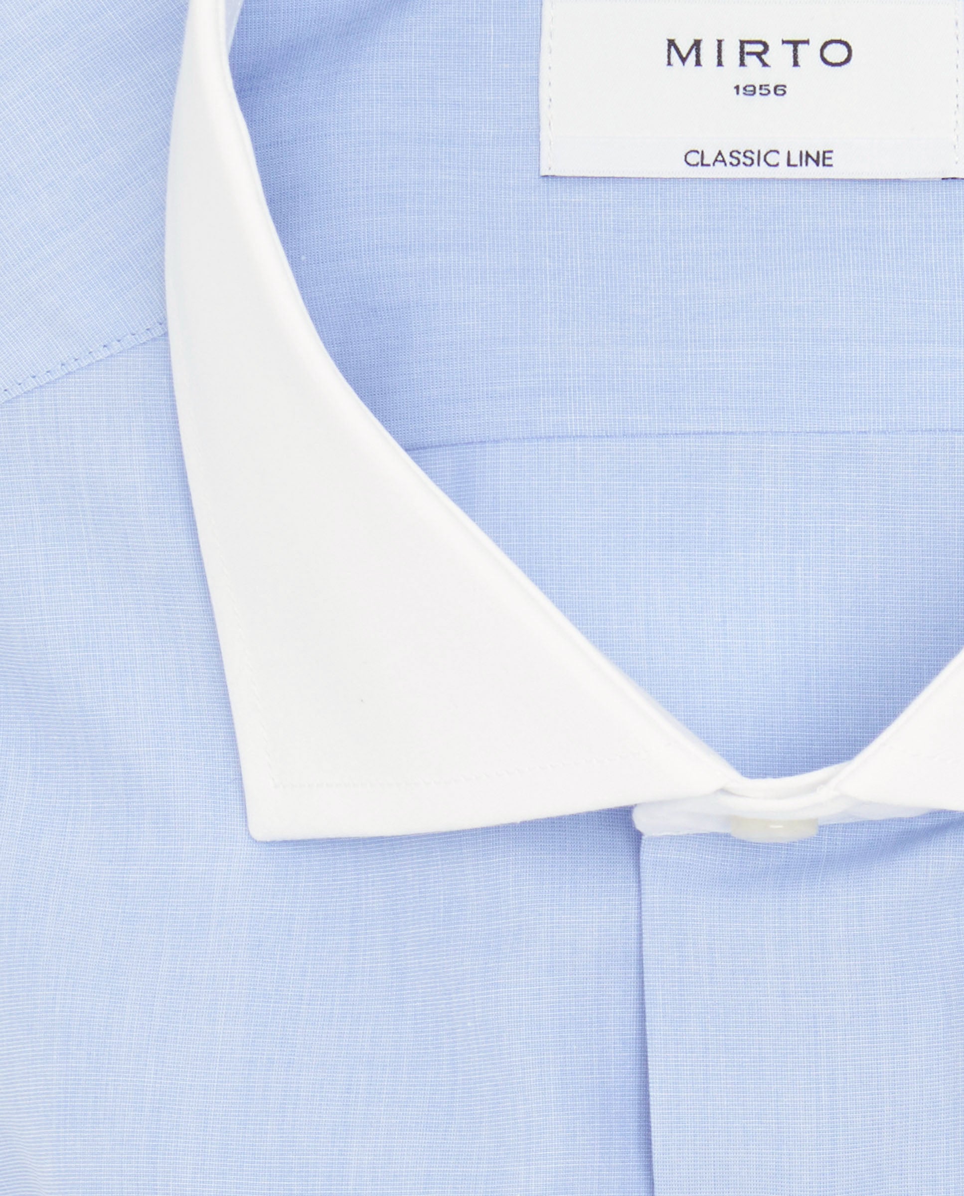 blue dress shirt white collar and cuffs Blue Shirt White Collar | Light Blue End On End Shirt With Contrast T&A Collar & Double Cuffs