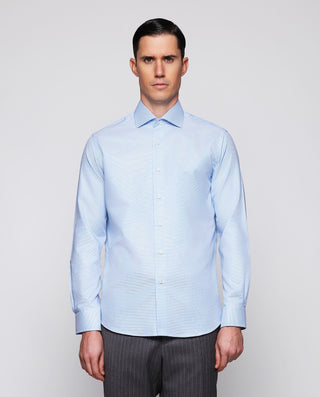 Camisa vestir azul estructura cuadrillé by MIRTO | 08022_0051_2
