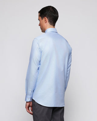 Camisa vestir azul estructura cuadrillé by MIRTO | 08022_0051_3