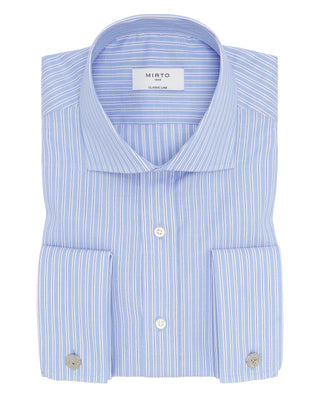 Camisa vestir rayas tonos azules de algodón by MIR | 08029_0050_1