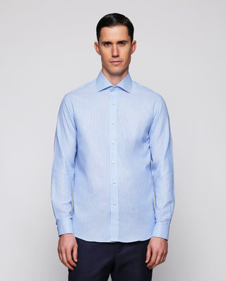 Camisa vestir rayas tonos azules de algodón by MIR | 08029_0050_2